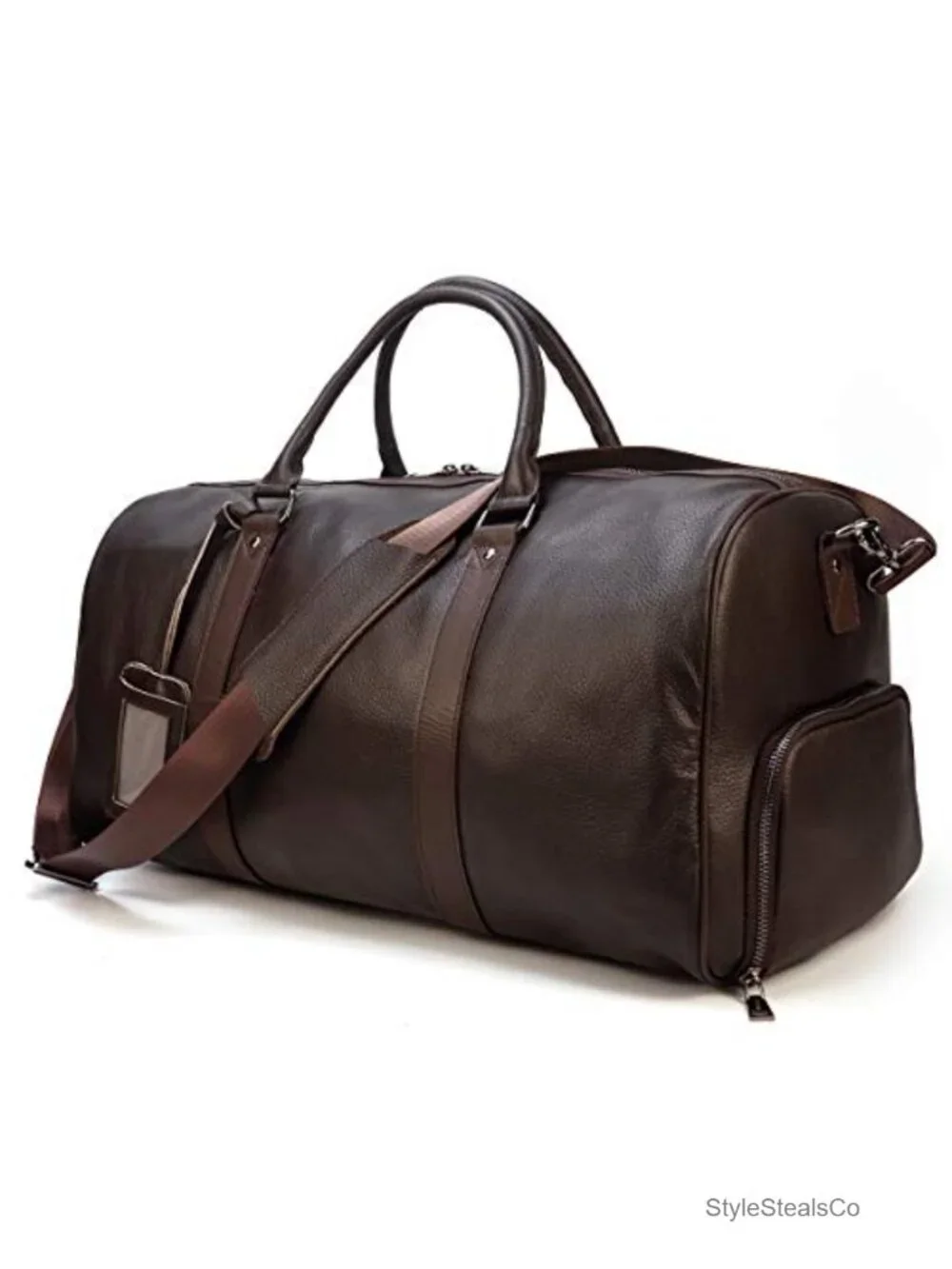Genuine Leather Travel Duffel Bag Weekend Overnight Sports Gym Duffle